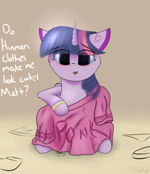 Size: 2500x2900 | Tagged: safe, artist:a8f12, imported from derpibooru, twilight sparkle, alicorn, pony, clothes, cute, female, floppy ears, oversized clothes, oversized shirt, self insert, shirt, solo, twilight sparkle (alicorn)