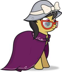 Size: 1646x1906 | Tagged: safe, artist:biel56789, derpibooru exclusive, imported from derpibooru, a.k. yearling, daring do, pony, alternate hairstyle, clothes, female, glasses, hat, simple background, solo, transparent background, vector