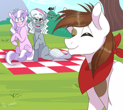 Size: 1664x1498 | Tagged: safe, artist:mlpchannelire02, artist:mohawgo, imported from derpibooru, diamond tiara, pipsqueak, silver spoon, pony, blushing, male, older, older diamond tiara, older pipsqueak, older silver spoon, piptiara, shipper on deck, shipping, silver spoon the shipper, straight