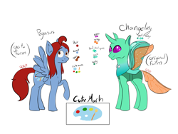 Size: 1024x768 | Tagged: safe, artist:smileytrash, imported from derpibooru, oc, oc only, changedling, changeling, pegasus, pony, changeling oc, ponysona, reference sheet