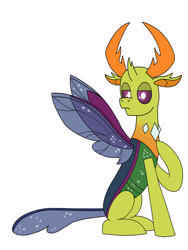 Size: 3000x4000 | Tagged: safe, artist:uniqueskd, imported from derpibooru, thorax, changedling, changeling, king thorax, male, simple background, sitting, solo