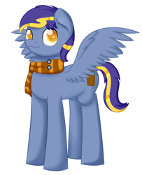 Size: 813x1002 | Tagged: safe, artist:hartenas, imported from derpibooru, oc, oc only, oc:rent coin, pony, clothes, scarf, simple background, solo