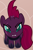 Size: 1043x1604 | Tagged: safe, artist:badumsquish, derpibooru exclusive, imported from derpibooru, part of a set, tempest shadow, pony, my little pony: the movie, angry, armor, badumsquish's kitties, broken horn, eye scar, female, glare, high angle, looking at you, looking up, looking up at you, movie show style, scar, solo, teeth