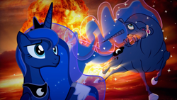 Size: 1920x1080 | Tagged: safe, artist:2snacks, imported from derpibooru, princess luna, alicorn, pony, two best sisters play, atomic bomb, explicit comments, fallout 4, hoers, majestic as fuck, nuclear explosion, nuclear weapon, weapon