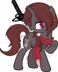 Size: 600x747 | Tagged: safe, artist:t-aroutachiikun, imported from derpibooru, pony, unicorn, base used, clothes, kashuu kiyomitsu, male, ponified, scarf, simple background, solo, stallion, sword, touken ranbu, transparent background, weapon