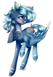 Size: 1537x2251 | Tagged: safe, artist:huirou, imported from derpibooru, oc, oc only, oc:silver ivy, pegasus, pony, blushing, chest fluff, commission, female, mare, simple background, smiling, solo, transparent background