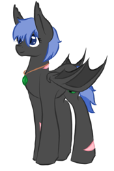 Size: 383x573 | Tagged: artist needed, source needed, safe, imported from derpibooru, oc, oc only, bat pony, pony, jewelry, necklace, simple background