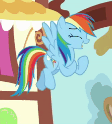 Size: 326x360 | Tagged: safe, imported from derpibooru, screencap, rainbow dash, pony, 28 pranks later, animated, cute, dashabetes, female, flying, laughing, montage, no sound, solo, webm