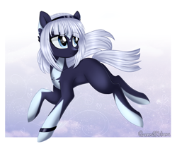 Size: 1024x835 | Tagged: safe, artist:queenofsilvers, imported from derpibooru, oc, oc only, earth pony, pony, blue coat, female, mare, solo, white mane