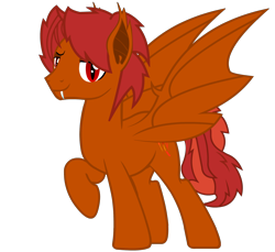 Size: 1690x1547 | Tagged: safe, artist:goldenfoxda, imported from derpibooru, oc, oc only, oc:crimson fang, oc:goldenfox, bat pony, pony, vampire, bat ponified, dark side, race swap, sharp teeth, simple background, smiling, smirk, solo, teeth, transparent background, vector