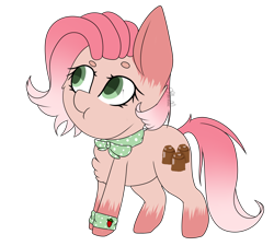 Size: 3329x3000 | Tagged: safe, artist:crazllana, imported from derpibooru, oc, oc only, oc:strawberry bonbon, earth pony, pony, :t, chibi, female, high res, mare, simple background, solo, transparent background