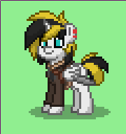 Size: 180x192 | Tagged: safe, imported from derpibooru, oc, oc only, oc:thunder scratch, alicorn, pony, pony town, alicorn oc, ear piercing, earring, jewelry, piercing, sword, weapon