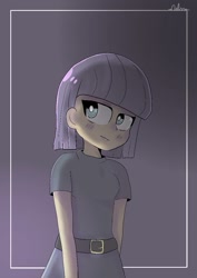 Size: 723x1023 | Tagged: safe, artist:lunawoonanight, imported from derpibooru, maud pie, equestria girls, blushing, female, gradient background, solo