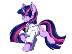 Size: 1024x768 | Tagged: safe, artist:foxcarp, imported from derpibooru, twilight sparkle, pony, unicorn, clothes, female, hoodie, jewelry, looking at you, necklace, raised hoof, raised leg, simple background, solo, transparent background, twilightlicious, unicorn twilight