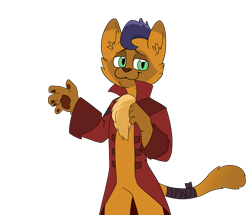 Size: 4015x3457 | Tagged: safe, artist:catlover1672, imported from derpibooru, capper dapperpaws, abyssinian, anthro, cat, semi-anthro, my little pony: the movie, absurd resolution, chest fluff, clothes, male, simple background, solo, transparent background