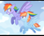 Size: 2466x2000 | Tagged: safe, artist:yaaaco, artist:yaco, imported from derpibooru, bow hothoof, windy whistles, pony, cloud, couple, female, flying, male, mare, rainbow dash's parents, shipping, sky, stallion, windyhoof, younger