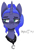 Size: 352x506 | Tagged: safe, artist:itzdatag0ndray, imported from derpibooru, princess luna, alicorn, pony, bust, female, freckles, simple background, solo, white background