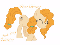 Size: 2048x1536 | Tagged: safe, artist:joshstacy, imported from derpibooru, pear butter, pony, the perfect pear, applejack's parents, bowing, female, simple background, solo, white background
