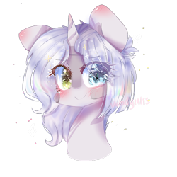 Size: 768x768 | Tagged: safe, artist:windymils, imported from derpibooru, oc, oc only, oc:vivian, pony, unicorn, bust, female, heterochromia, mare, portrait, simple background, solo, transparent background