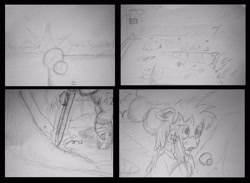 Size: 3486x2552 | Tagged: safe, imported from derpibooru, rainbow dash, pony, comic, monochrome, prisoner rd, sketch, sketch dump, traditional art