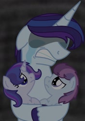 Size: 1080x1536 | Tagged: safe, artist:kindheart525, imported from derpibooru, oc, oc only, oc:color palette, oc:mozart, oc:royal splendor, pegasus, pony, unicorn, kindverse, baby, baby pony, crying, female, implied death, male, mare, not shining armor, offspring, offspring's offspring, parent:fancypants, parent:oc:paint swirl, parent:oc:royal splendor, parent:rarity, parents:raripants, stallion
