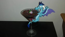 Size: 1152x648 | Tagged: safe, artist:earthenpony, imported from derpibooru, princess ember, spike, dragon, pony, cup, cup of pony, female, irl, male, micro, photo, sculpture, traditional art