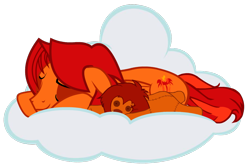 Size: 940x625 | Tagged: safe, artist:goldenfoxda, artist:keychi-fim, artist:lightning-bliss, deleted from derpibooru, imported from derpibooru, oc, oc only, oc:goldenfox, lion, pony, cloud, cute, happy, peaceful, plushie, simba, simple background, sleeping, the lion king, transparent background, vector