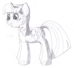 Size: 1420x1314 | Tagged: safe, artist:aafh, imported from derpibooru, twilight sparkle, pony, female, monochrome, solo, traditional art