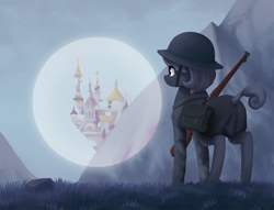 Size: 1800x1373 | Tagged: safe, artist:mrscroup, imported from derpibooru, oc, oc only, earth pony, pony, equestria at war mod, canterlot, clothes, crossover, female, gun, hearts of iron 4, mare, rifle, saddle bag, soldier, solo, uniform, weapon