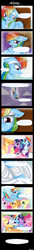 Size: 864x6355 | Tagged: safe, artist:aquariasc, imported from derpibooru, applejack, fluttershy, pinkie pie, rainbow dash, rarity, twilight sparkle, hydra, pegasus, pony, comic:alone, the mysterious mare do well, bandage, blood, comic, female, hospital, injured, mare, multiple heads, rain
