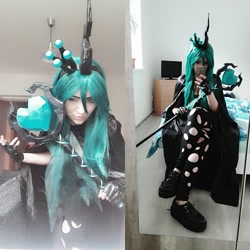 Size: 1440x1440 | Tagged: safe, artist:kaihyakuya, imported from derpibooru, queen chrysalis, human, clothes, cosplay, costume, irl, irl human, photo