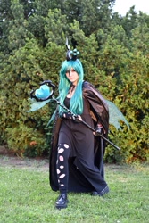 Size: 1367x2048 | Tagged: safe, artist:kaihyakuya, imported from derpibooru, queen chrysalis, human, clothes, cosplay, costume, irl, irl human, photo