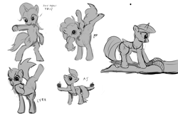 Size: 2000x1300 | Tagged: safe, artist:xbi, imported from derpibooru, applejack, lyra heartstrings, pinkie pie, trixie, twilight sparkle, alicorn, human, pony, 30 minute art challenge, armpits, bipedal, sketch, sketch dump, twilight sparkle (alicorn)