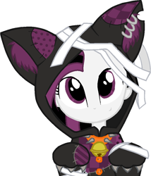 Size: 827x966 | Tagged: safe, artist:flaming melody, imported from derpibooru, oc, oc only, oc:shadowfox, pony, equestria girls, clothes, collar, costume, cute, halloween, holiday, recolor, simple background, white background