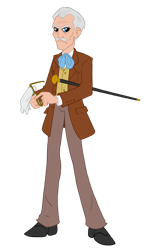 Size: 1869x3175 | Tagged: safe, artist:edcom02, artist:jmkplover, imported from derpibooru, equestria girls, cane, doctor who, equestria girls-ified, gentleman, glasses off, handsome, human coloration, peter cushing