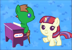 Size: 1508x1058 | Tagged: safe, imported from derpibooru, moondancer, oc, oc:ian, pony, babies, baby, baby ponies, baby pony, base used, iandancer, little tikes, toy, toy piano