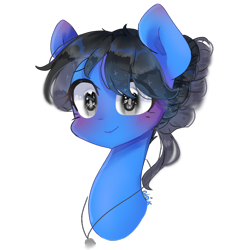 Size: 768x768 | Tagged: safe, artist:windymils, imported from derpibooru, oc, oc only, oc:sonica, pony, blushing, bust, female, mare, portrait, simple background, solo, transparent background