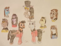 Size: 1061x811 | Tagged: safe, artist:rapidsnap, imported from derpibooru, discord, pony, beverly crusher, crossover, data, deanna troi, disqord, geordi laforge, jean-luc picard, number one, ponified, q, star trek, star trek: the next generation, traditional art, voice actor joke, wesley crusher, william riker, worf