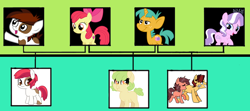 Size: 1260x557 | Tagged: safe, artist:alphamonouryuuken, artist:kianamai, artist:lopoddity, deleted from derpibooru, imported from derpibooru, apple bloom, diamond tiara, pipsqueak, snails, oc, oc:api, oc:rowdy ruff, oc:spice, oc:truffles, pony, kilalaverse, pandoraverse, family tree, next generation, offspring, parent:apple bloom, parent:diamond tiara, parent:pipsqueak, parent:snails, polygamy, shipping, shipping chart