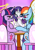 Size: 2480x3507 | Tagged: safe, artist:twidasher, imported from derpibooru, rainbow dash, rarity, twilight sparkle, pegasus, pony, unicorn, blushing, chair, crying, female, holding hooves, lesbian, polyamory, raridash, rarilight, raritwidash, shipping, sitting, table, tears of joy, trio, twidash