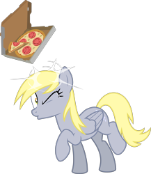 Size: 6400x7388 | Tagged: safe, artist:parclytaxel, imported from derpibooru, derpy hooves, pegasus, pony, rock solid friendship, .svg available, absurd resolution, abuse, derpybuse, duckface, female, food, mare, one eye closed, pizza, pizza box, raised hoof, simple background, solo, transparent background, vector