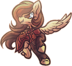 Size: 900x822 | Tagged: safe, artist:amura-of-jupiter, artist:tiothebeetle, imported from derpibooru, oc, oc only, oc:quillwright, pegasus, pony, fallout equestria, amputee, fallout equestria: of shadows, fanfic art, missing wing, scribe, scribe robe, solo, steel ranger scribe, stump