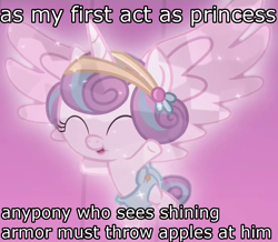 Size: 896x780 | Tagged: safe, edit, edited screencap, imported from derpibooru, screencap, princess flurry heart, crystal pony, pony, the crystalling, crystallized, family guy, female, image macro, meme, so flurry decrees, solo, stewie griffin