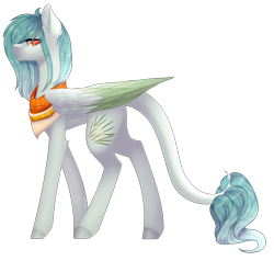 Size: 3906x3721 | Tagged: safe, artist:ohhoneybee, imported from derpibooru, oc, oc only, oc:lilinysha frost, pegasus, pony, clothes, colored wings, female, high res, mare, multicolored wings, scarf, simple background, solo, transparent background