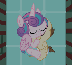 Size: 1793x1635 | Tagged: safe, alternate version, artist:babyshy, imported from derpibooru, pound cake, princess flurry heart, pony, baby, baby pony, crib, cuddling, cute, cute foals, diaper, female, flurrybetes, male, poundabetes, poundflurry, shipping, show accurate, sleeping, straight