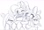 Size: 917x632 | Tagged: safe, alternate version, artist:kaikoinu, imported from derpibooru, limestone pie, marble pie, maud pie, pinkie pie, earth pony, pony, female, food, ice cream, mare, monochrome, pie sisters, siblings, sisters