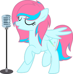 Size: 4337x4425 | Tagged: safe, artist:candysweets90240, imported from derpibooru, oc, oc only, pegasus, pony, absurd resolution, microphone, simple background, singing, transparent background