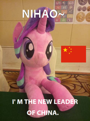 Size: 498x666 | Tagged: safe, artist:nekokevin, imported from derpibooru, starlight glimmer, pony, unicorn, series:nekokevin's glimmy, china, china ponycon, communism in the comments, female, irl, mare, photo, plushie, smiling