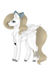 Size: 676x960 | Tagged: safe, artist:tinatina-8, imported from derpibooru, oc, oc only, oc:akaszi, pegasus, pony, bow, female, hair bow, mare, simple background, solo, transparent background, unshorn fetlocks