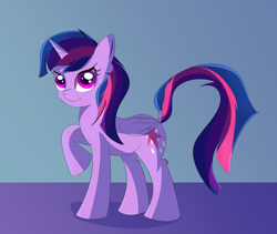 Size: 3070x2585 | Tagged: safe, artist:brok-enwings, imported from derpibooru, twilight sparkle, alicorn, pony, female, mare, raised hoof, smiling, solo, twilight sparkle (alicorn)